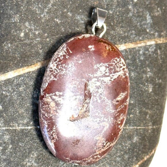 2/$20, Natural Earthy Brecciated Jasper Pendant, Large Genuine Gemstone Pendant - Picture 5 of 11